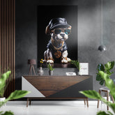 Puppy Brushed Aluminum Dibond Wall Art.